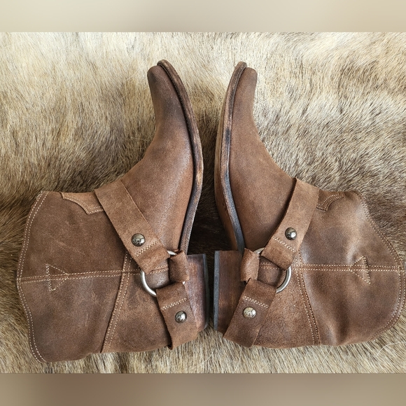 Materia Prima by Goffredo Fantini Italian Sueded Leather Western Ankle Boots 39 - Picture 7 of 15